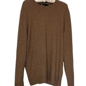 The Commons 100% Cashmere Sweater Crew Neck Mens XLarge Khaki Knit Pullover